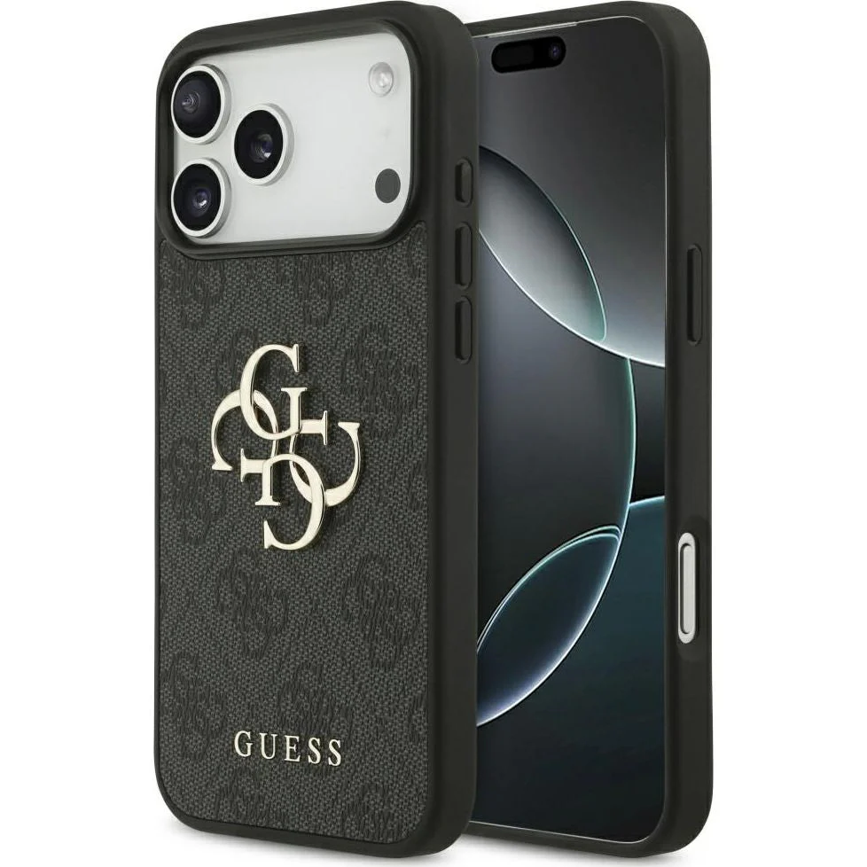 Handyhülle für iPhone 17 Pro Max, Guess Hardcase 4G Big Metal Logo, Schwarz