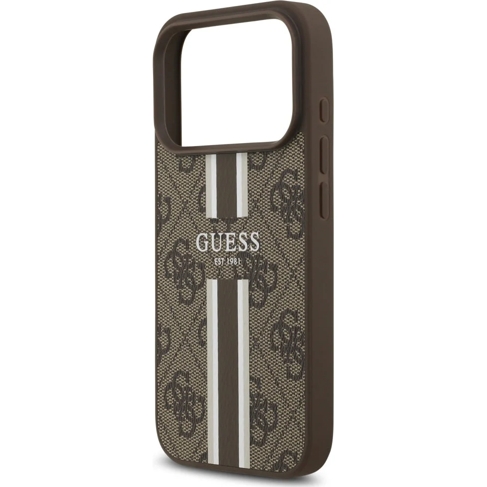 Handyhülle für iPhone 17 Pro Max, Guess Hardcase 4G Printed Stripes mit MagSafe, Braun - Image 6