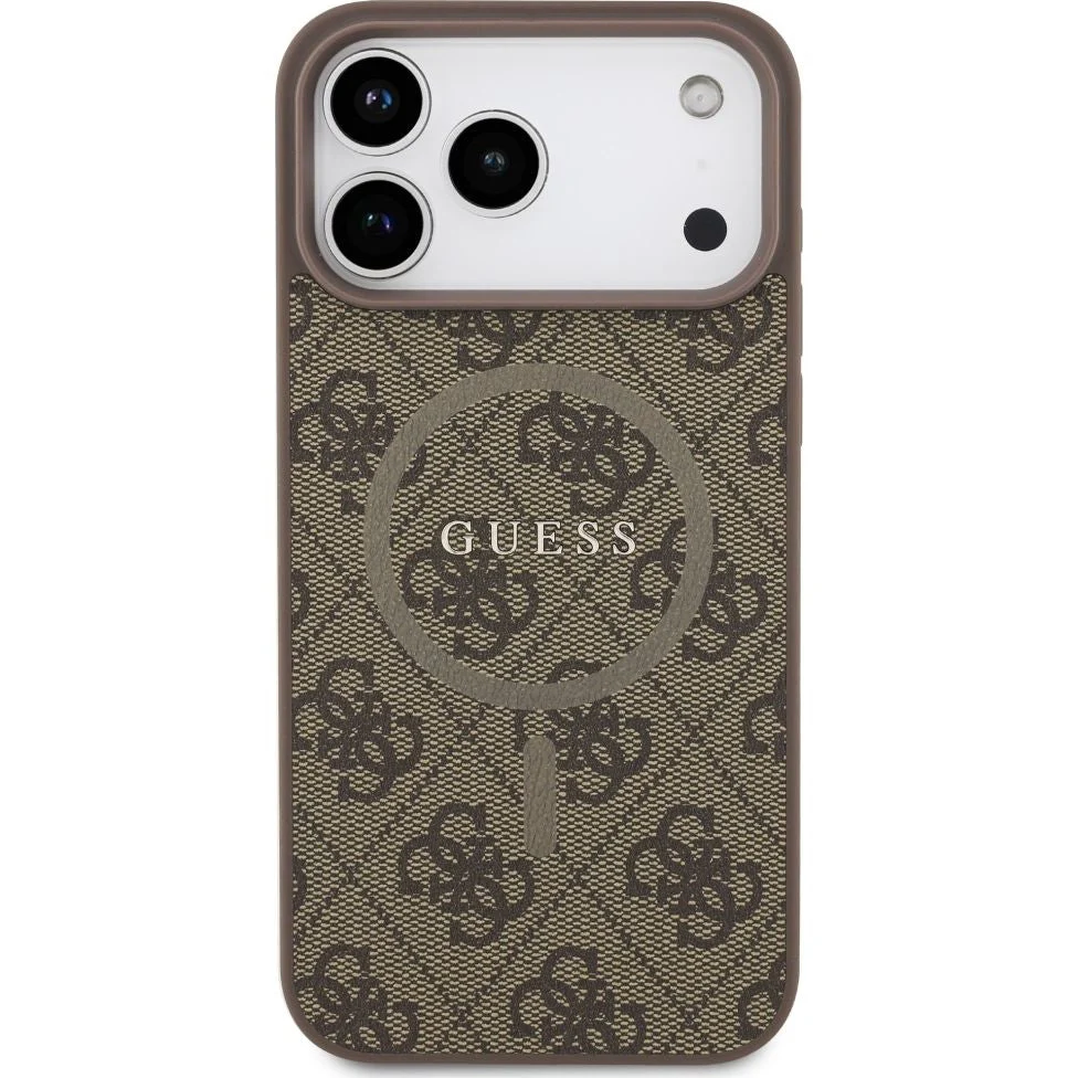 Handyhülle für iPhone 17 Pro Max, Guess Hardcase 4G Ring Classic Logo mit MagSafe, Braun - Image 3