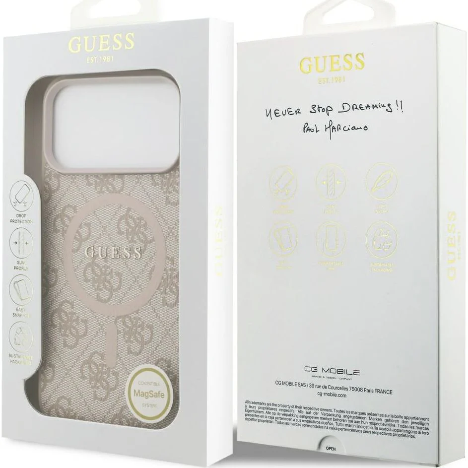 Handyhülle für iPhone 17 Pro Max, Guess Hardcase 4G Ring Classic Logo mit MagSafe, Rosa - Image 8