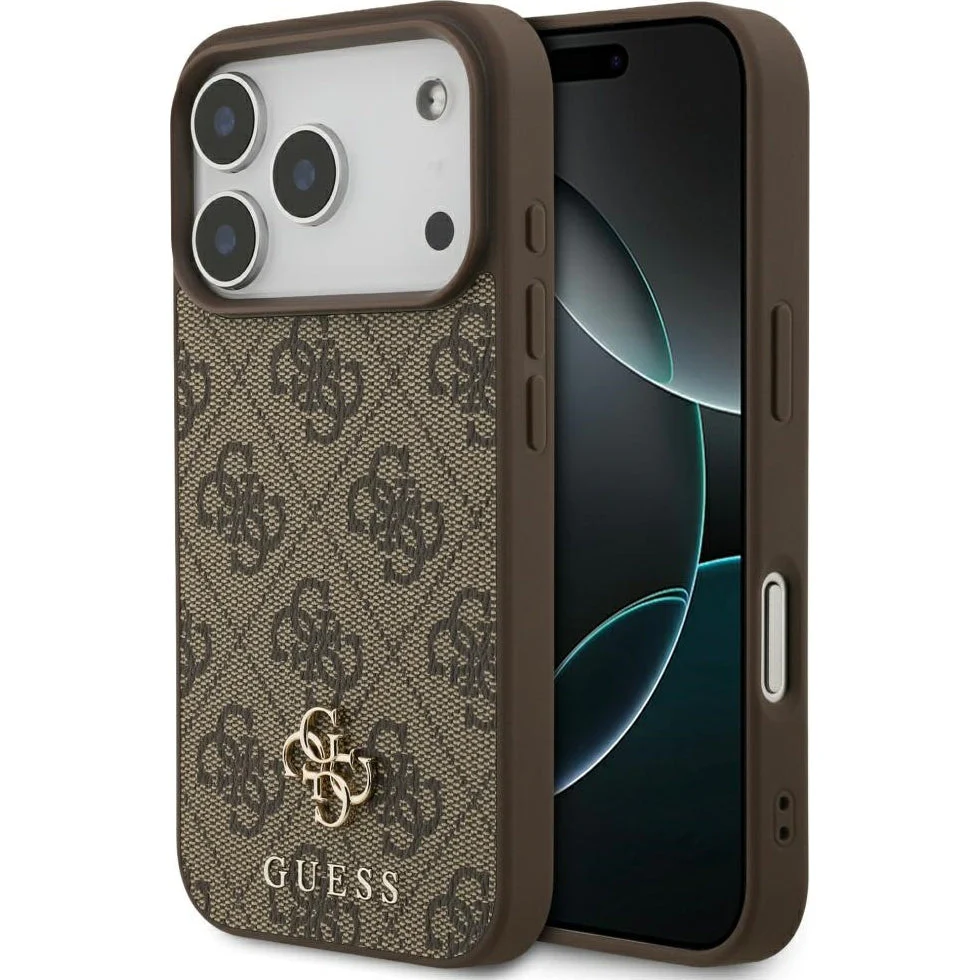 Handyhülle für iPhone 17 Pro Max, Guess Hardcase 4G Small 4G and Classic mit MagSafe, Braun