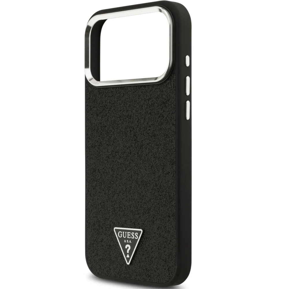 Handyhülle für iPhone 17 Pro Max, Guess Hardcase Glitter Triangle Logo mit MagSafe, Schwarz-Glitter - Image 7
