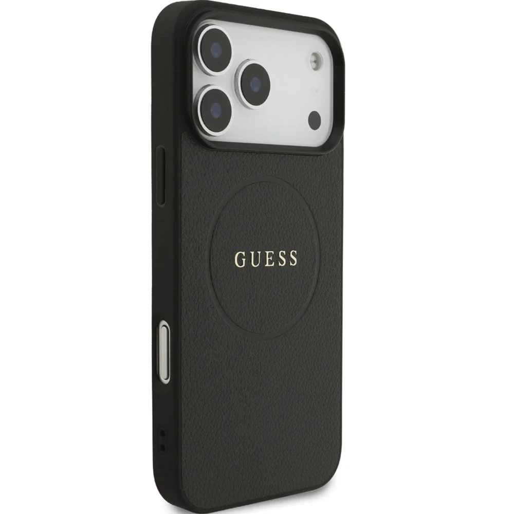 Handyhülle für iPhone 17 Pro Max, Guess Hardcase Grained Ring mit MagSafe, Schwarz - Image 8