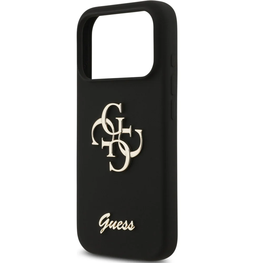 Handyhülle für iPhone 17 Pro Max, Guess Hardcase Silicone Big 4G Script, Schwarz - Image 6