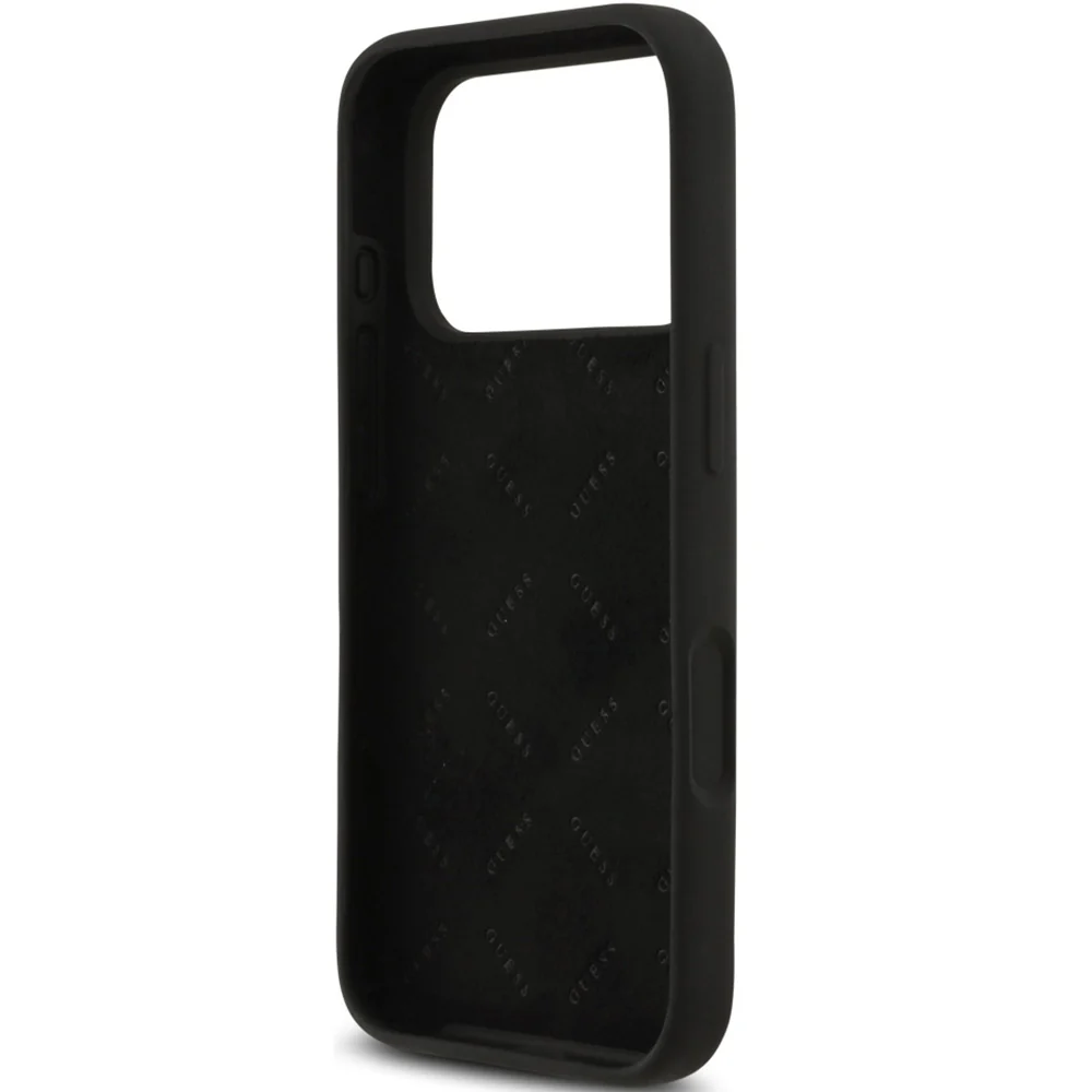 Handyhülle für iPhone 17 Pro Max, Guess Hardcase Silicone Big 4G Script, Schwarz - Image 7