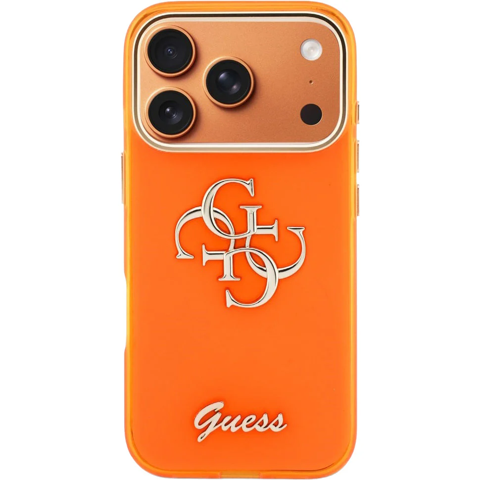 Handyhülle für iPhone 17 Pro Max, Guess IML Logo, Orange mit Big Logo - Image 3