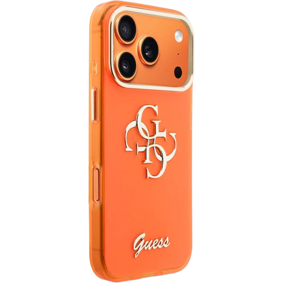 Handyhülle für iPhone 17 Pro Max, Guess IML Logo, Orange mit Big Logo - Image 4