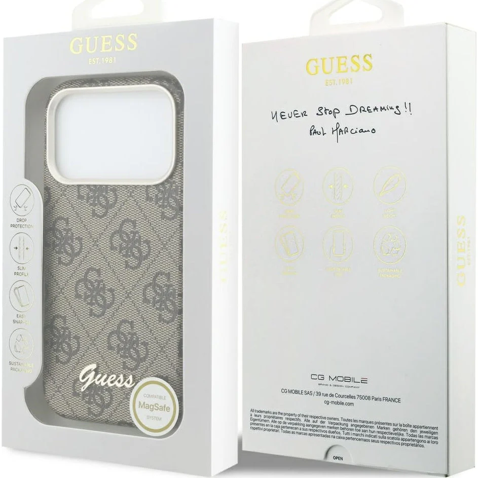 Handyhülle für iPhone 17 Pro Max, Guess Script 4G Logo für MagSafe , Braun - Image 8