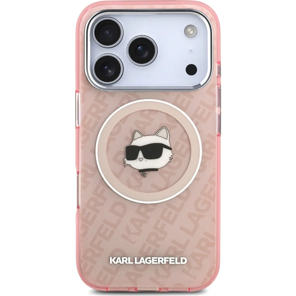 Handyhülle für iPhone 17 Pro Max, Karl Lagerfeld IML Karl Head Logo MagSafe , Durchscheinend-Rosa - Image 3