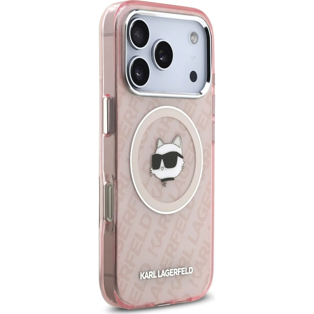 Handyhülle für iPhone 17 Pro Max, Karl Lagerfeld IML Karl Head Logo MagSafe , Durchscheinend-Rosa - Image 4