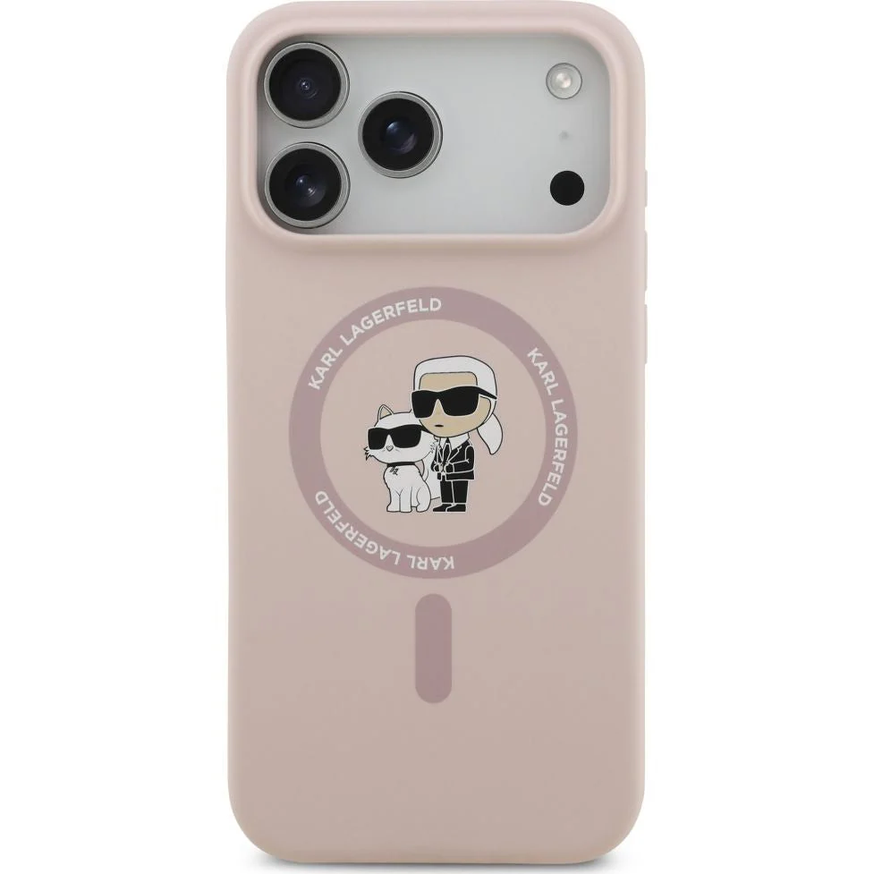 Handyhülle für iPhone 17 Pro Max, Karl Lagerfeld Liquid Hardcase Karl & Choupette Body Ring mit MagSafe, Rosa - Image 4