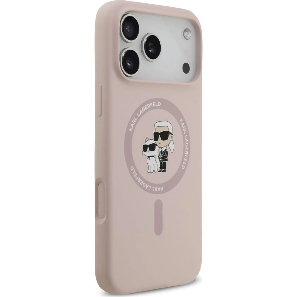 Handyhülle für iPhone 17 Pro Max, Karl Lagerfeld Liquid Hardcase Karl & Choupette Body Ring mit MagSafe, Rosa - Image 5