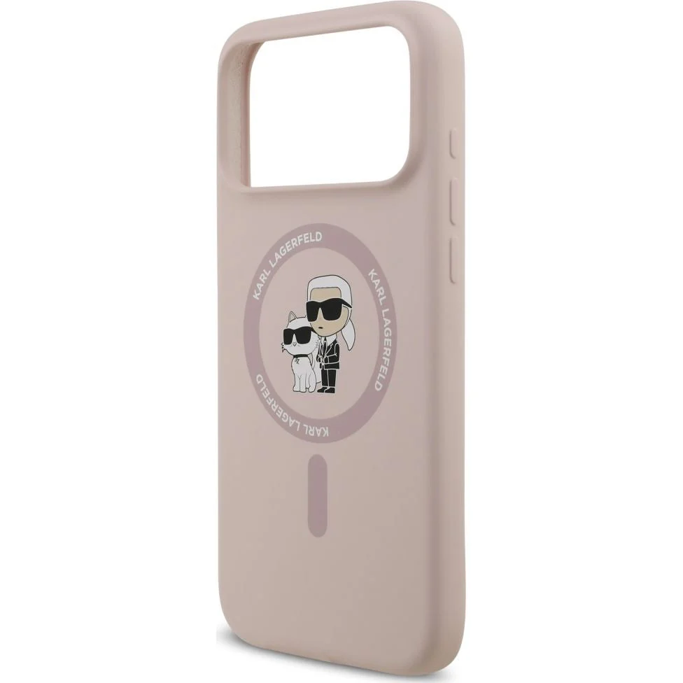 Handyhülle für iPhone 17 Pro Max, Karl Lagerfeld Liquid Hardcase Karl & Choupette Body Ring mit MagSafe, Rosa - Image 7