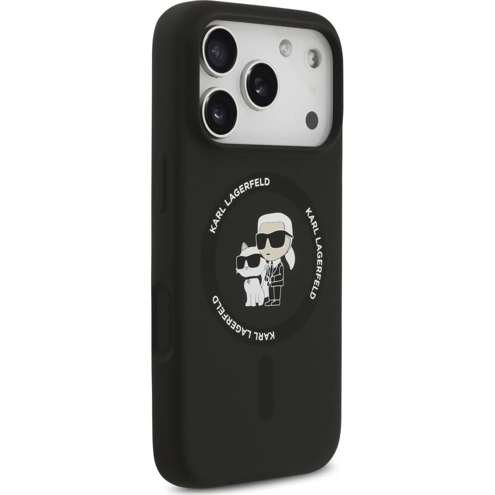 Handyhülle für iPhone 17 Pro Max, Karl Lagerfeld Liquid Hardcase Karl & Choupette Body Ring mit MagSafe, Schwarz - Image 5