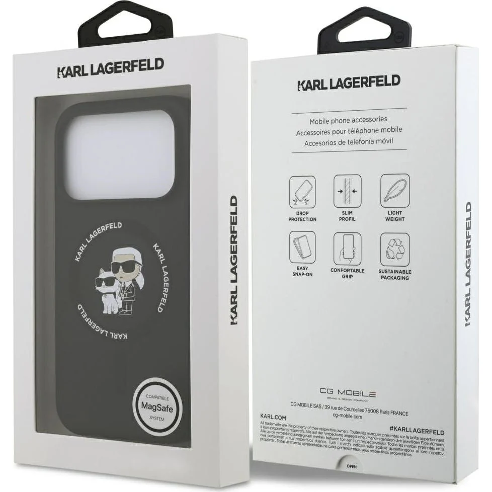 Handyhülle für iPhone 17 Pro Max, Karl Lagerfeld Liquid Hardcase Karl & Choupette Body Ring mit MagSafe, Schwarz - Image 8