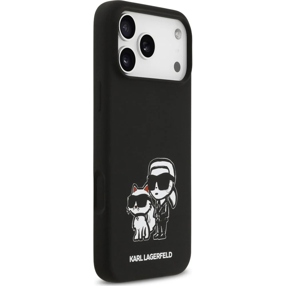 Handyhülle für iPhone 17 Pro Max, Karl Lagerfeld Silicone K and C Sketch Logo mit MagSafe, Schwarz - Image 4