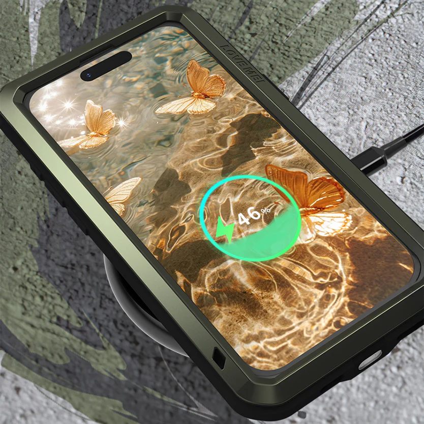 Handyhülle für iPhone 17 Pro Max, Love Mei Powerful mit Glas, Grün - Image 4