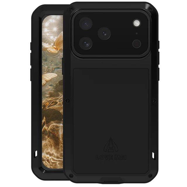 Handyhülle für iPhone 17 Pro Max, Love Mei Powerful mit Glas, Schwarz - Image 2