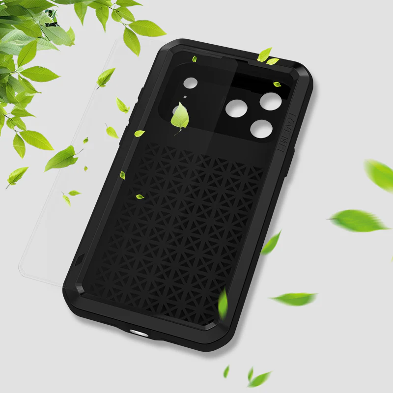 Handyhülle für iPhone 17 Pro Max, Love Mei Powerful mit Glas, Schwarz - Image 3