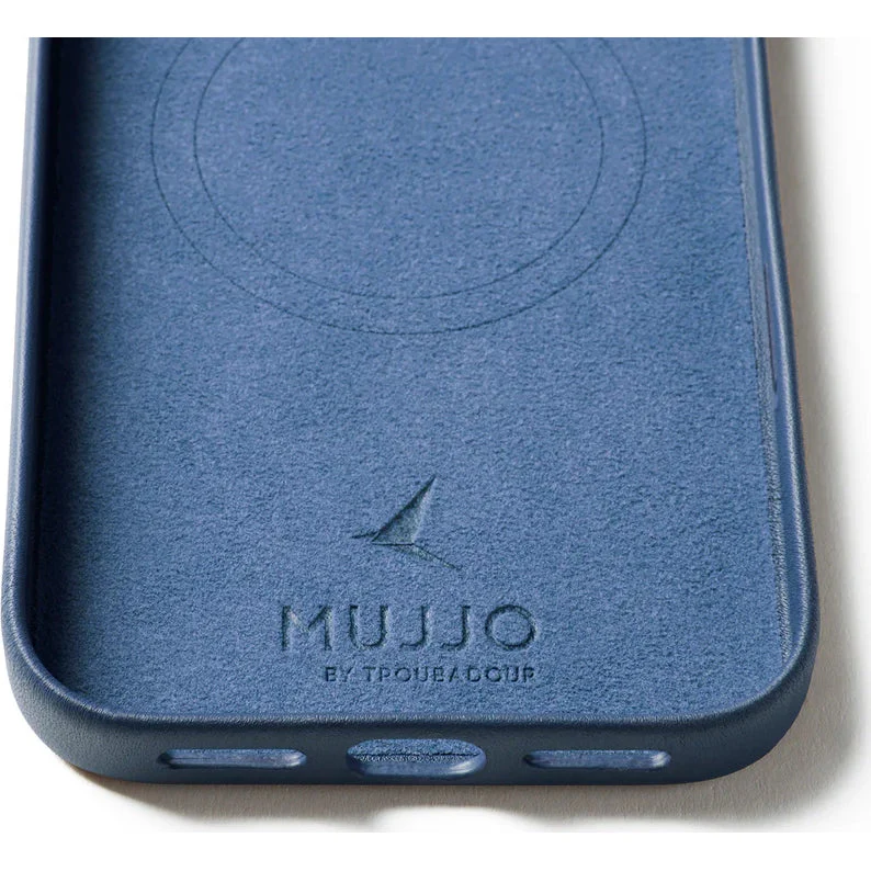 Handyhülle für iPhone 17 Pro Max, Mujjo Full Leather Case für MagSafe, Blau - Image 5