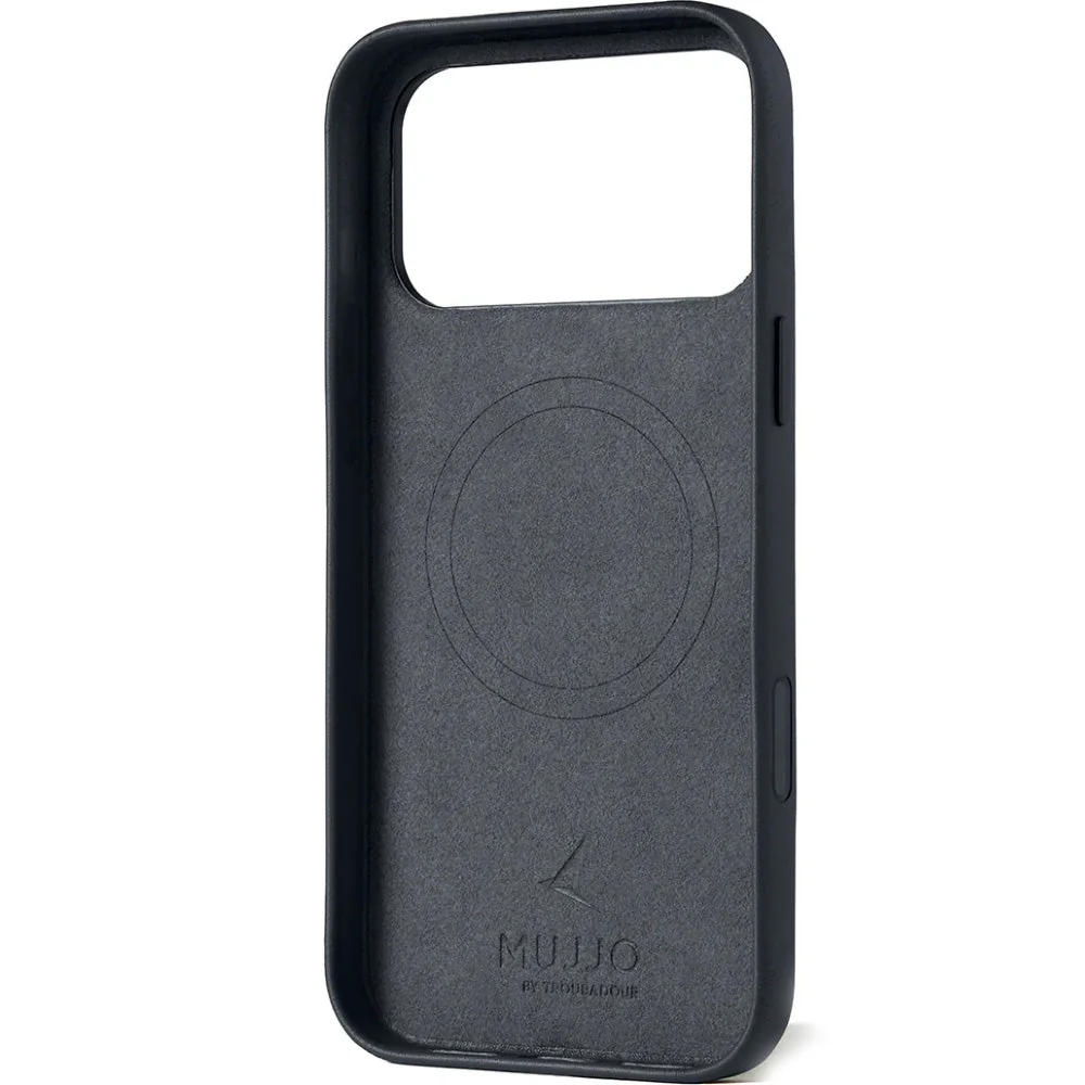 Handyhülle für iPhone 17 Pro Max, Mujjo Full Leather Case für MagSafe, Grau - Image 3