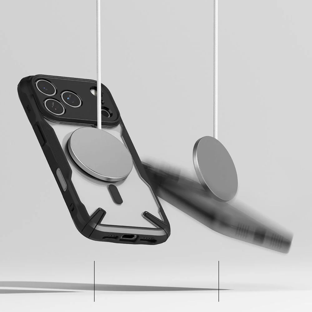 Handyhülle für iPhone 17 Pro Max, Ringke Fusion X Magnetic, Schwarz und Transparent - Image 6