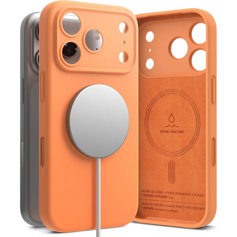 Handyhülle für iPhone 17 Pro Max, Ringke Silicone CC Magnetic mit MagSafe, Orange