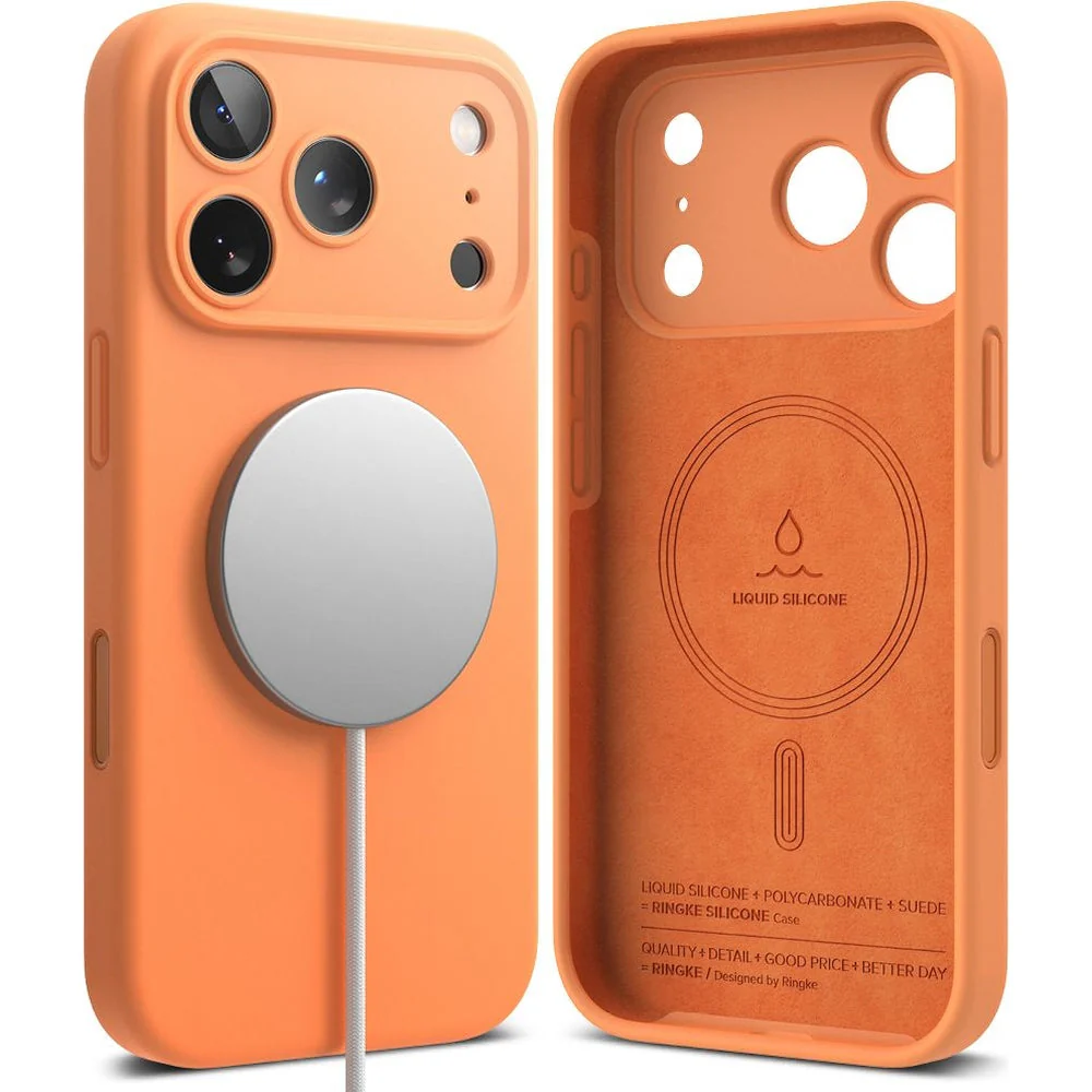 Handyhülle für iPhone 17 Pro Max, Ringke Silicone CC Magnetic mit MagSafe, Orange - Image 2