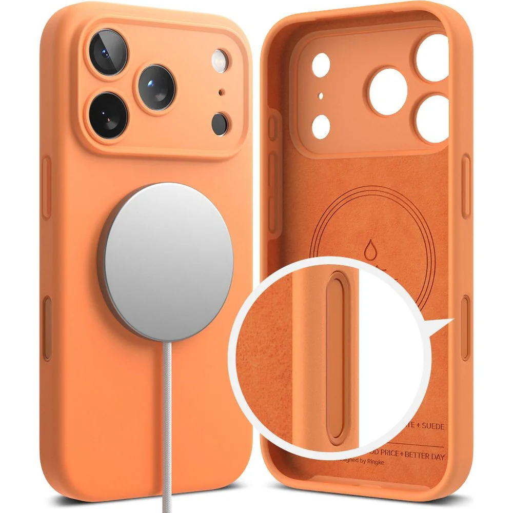 Handyhülle für iPhone 17 Pro Max, Ringke Silicone CC Magnetic mit MagSafe, Orange - Image 3