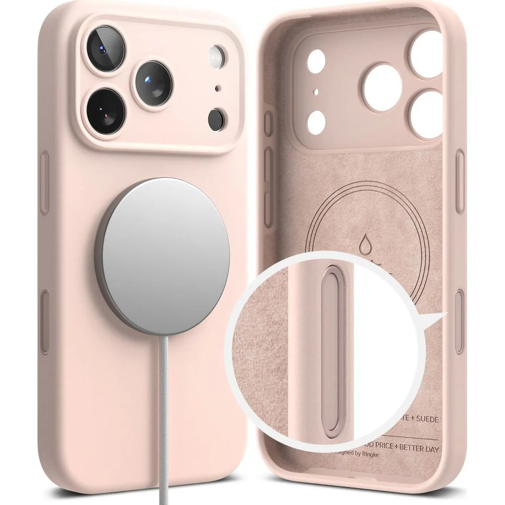 Handyhülle für iPhone 17 Pro Max, Ringke Silicone CC Magnetic mit MagSafe, Sandfarbe - Image 3