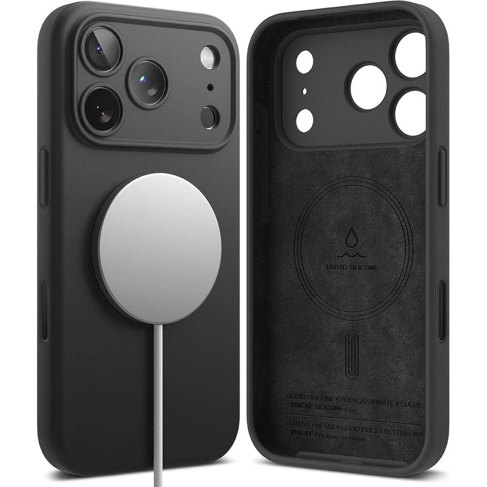 Handyhülle für iPhone 17 Pro Max, Ringke Silicone CC Magnetic mit MagSafe, Schwarz - Image 2