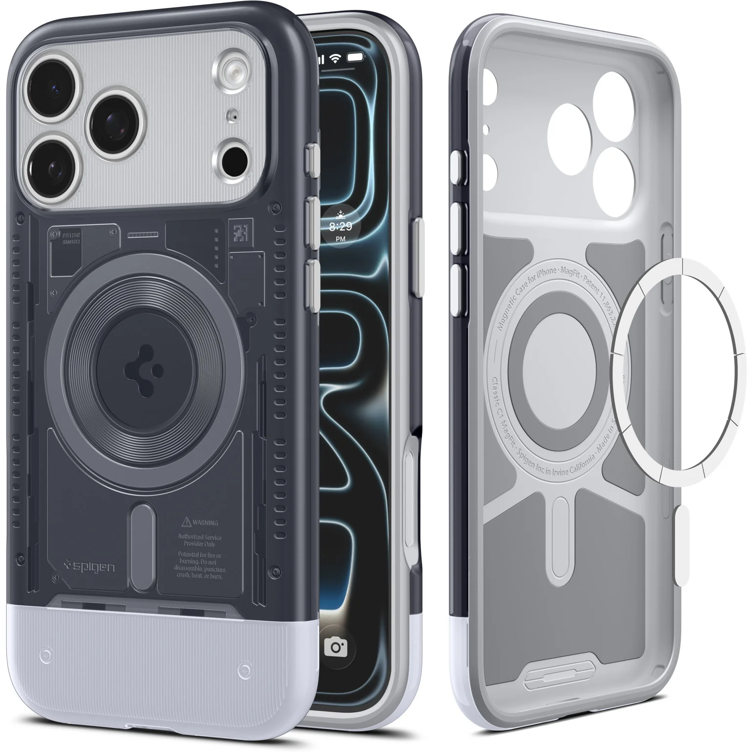 Handyhülle für iPhone 17 Pro Max, Spigen Classic C1 Mag mit MagSafe, Grau - Image 8