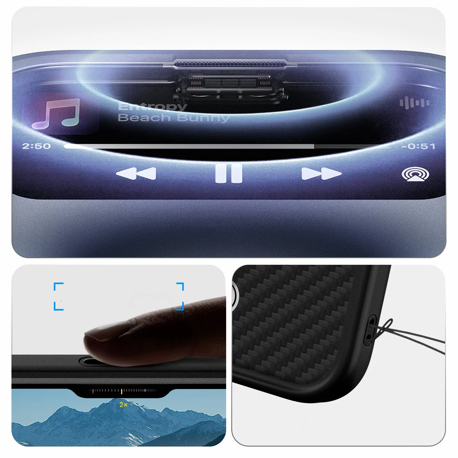 Handyhülle für iPhone 17 Pro Max, Spigen Enzo Aramid T Mag (CC) mit MagSafe, Schwarz-Silbern - Image 6