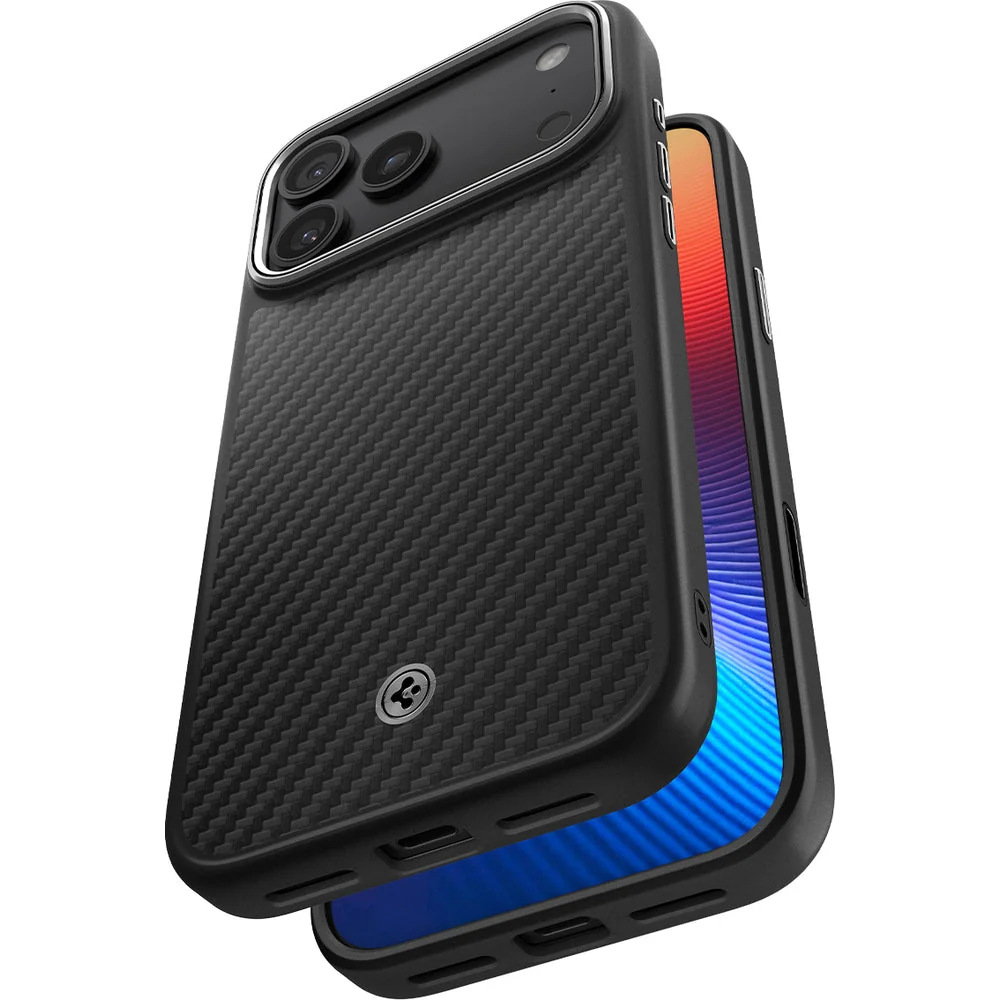Handyhülle für iPhone 17 Pro Max, Spigen Enzo Aramid T Mag (CC) mit MagSafe, Schwarz-Silbern - Image 9