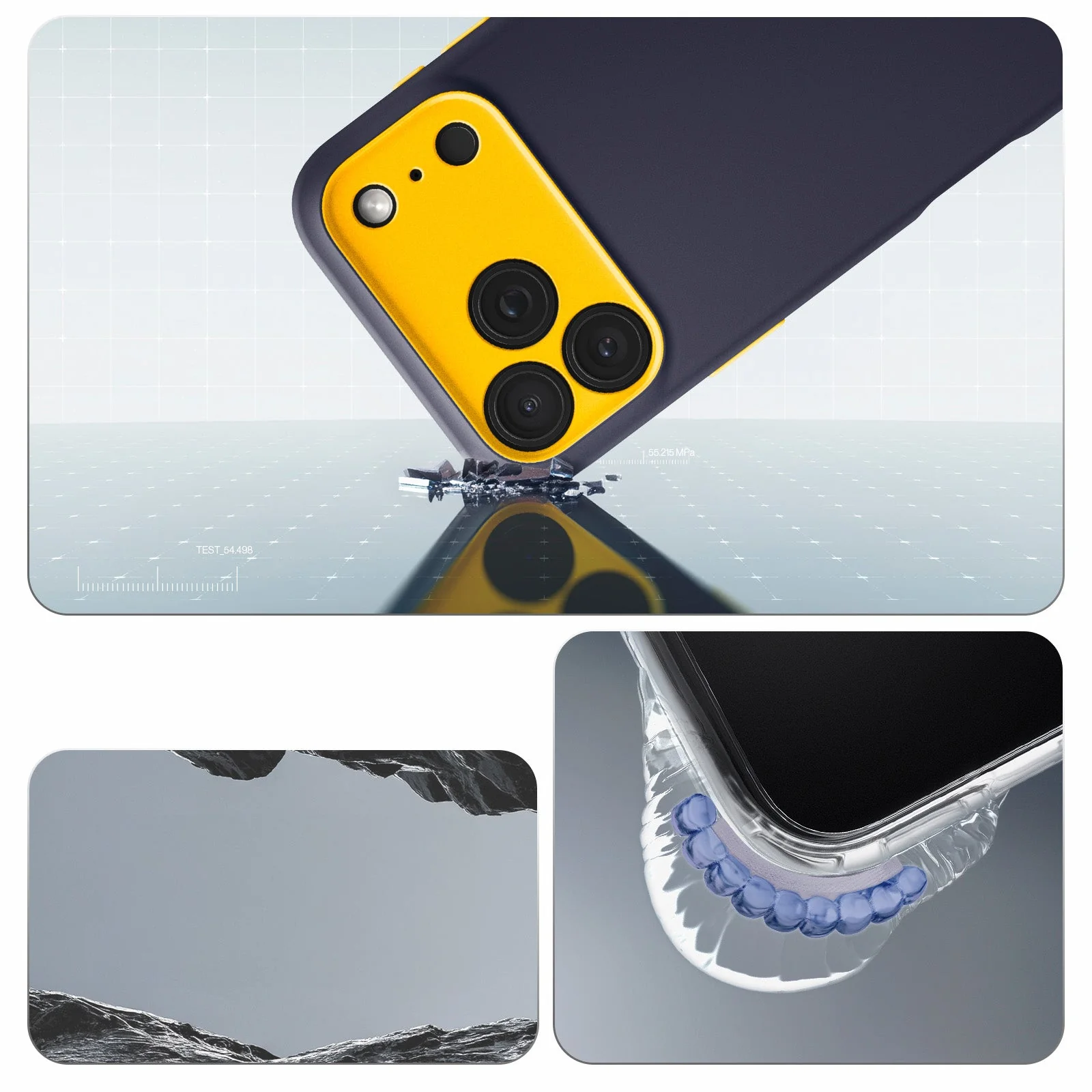 Handyhülle für iPhone 17 Pro Max, Spigen Nano Pop Mag mit MagSafe, Dunkelblau und Gelb - Image 2