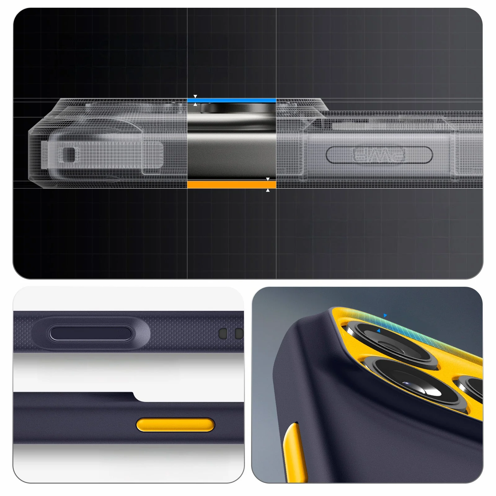 Handyhülle für iPhone 17 Pro Max, Spigen Nano Pop Mag mit MagSafe, Dunkelblau und Gelb - Image 5