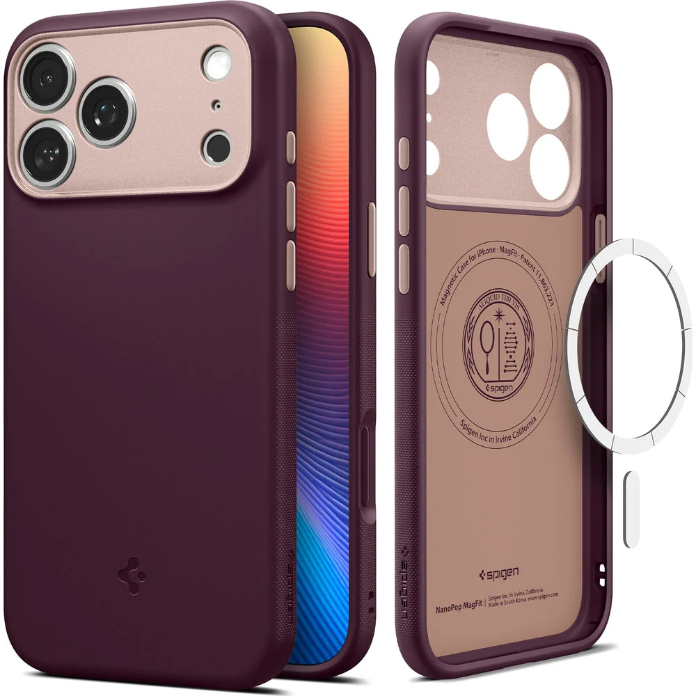 Handyhülle für iPhone 17 Pro Max, Spigen Nano Pop Mag mit MagSafe, Dunkelrot-Rosa - Image 3