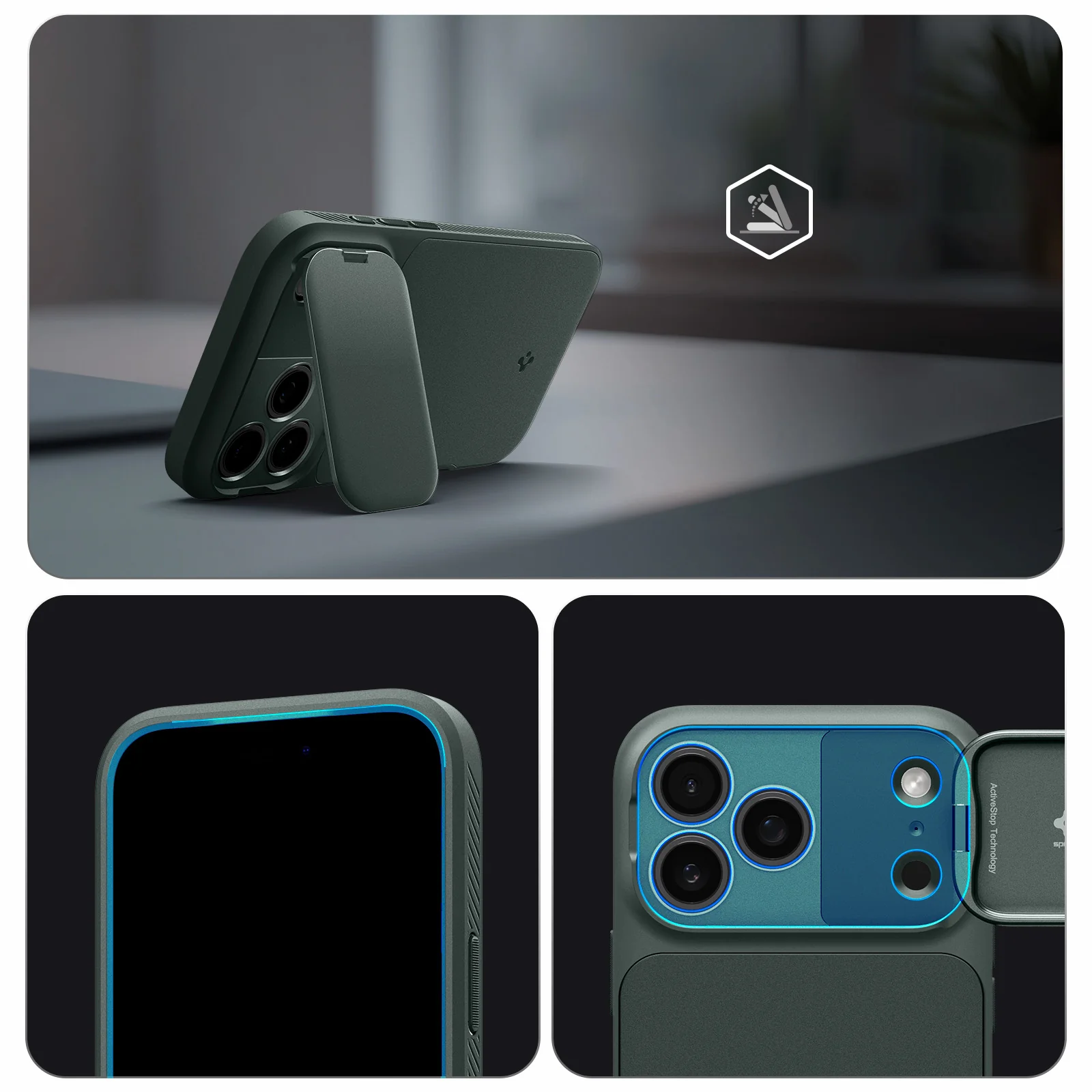 Handyhülle für iPhone 17 Pro Max, Spigen Optik Armor Mag mit MagSafe, Grün - Image 4