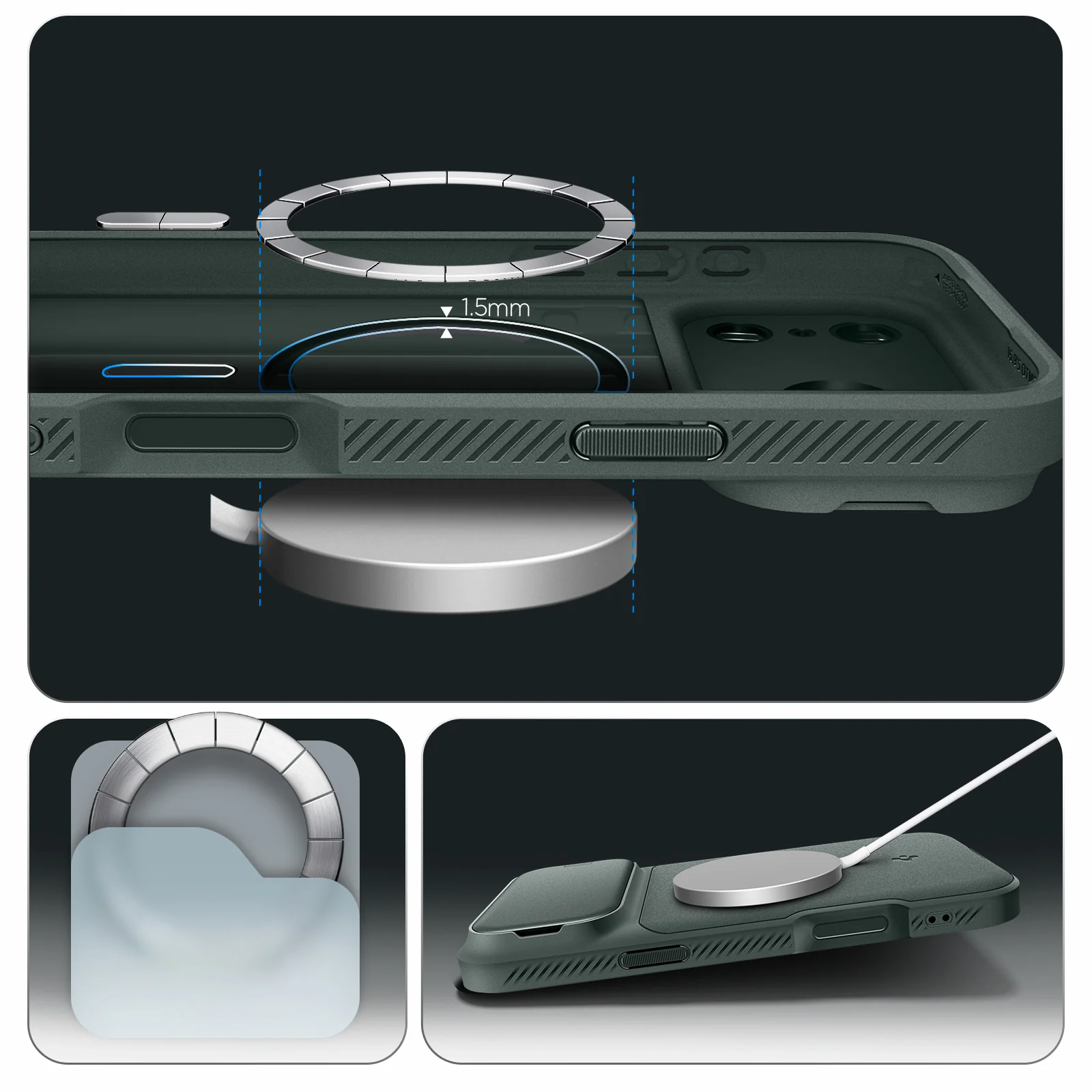 Handyhülle für iPhone 17 Pro Max, Spigen Optik Armor Mag mit MagSafe, Grün - Image 7