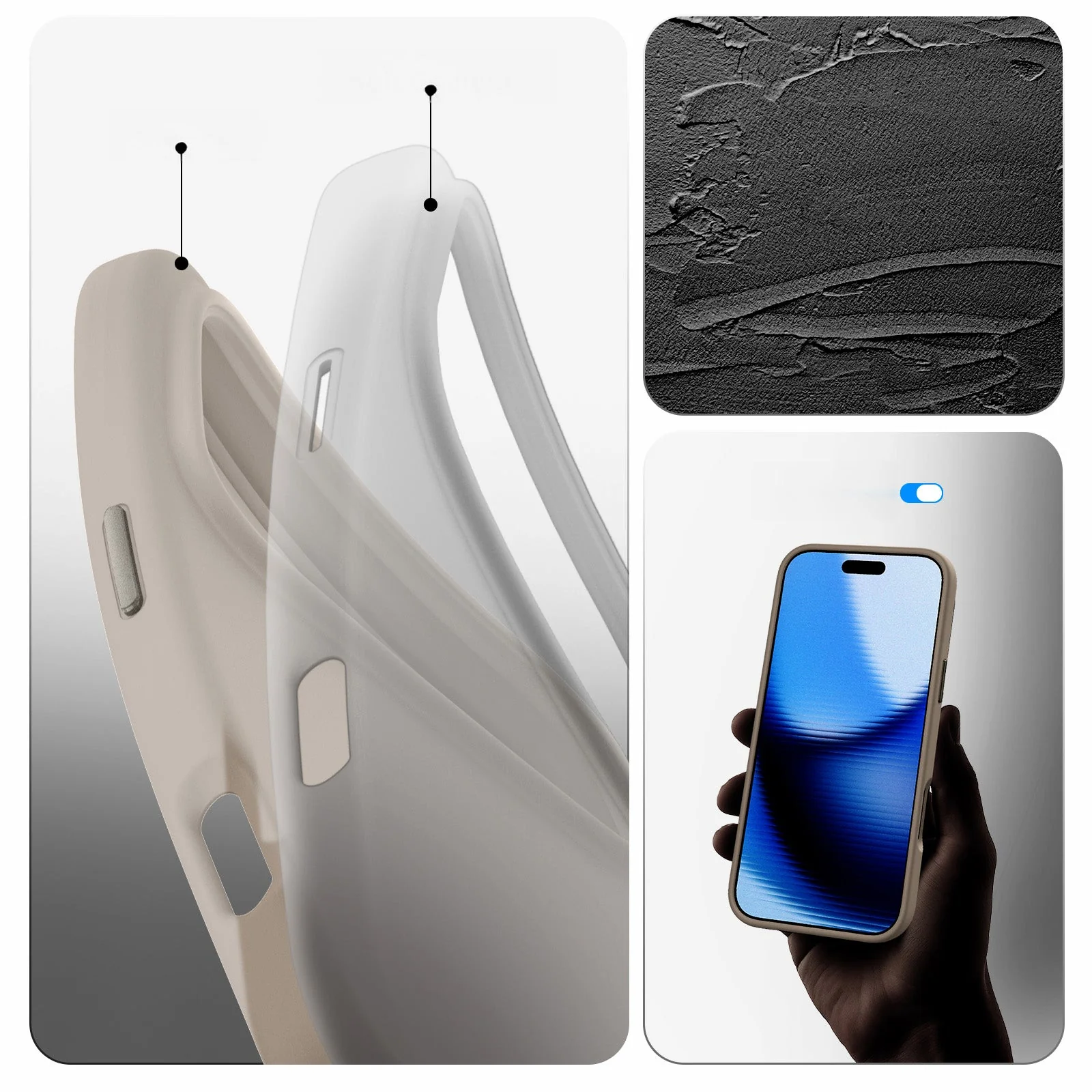 Handyhülle für iPhone 17 Pro Max, Spigen Silicone Fit Mag mit MagSafe, Beige - Image 3