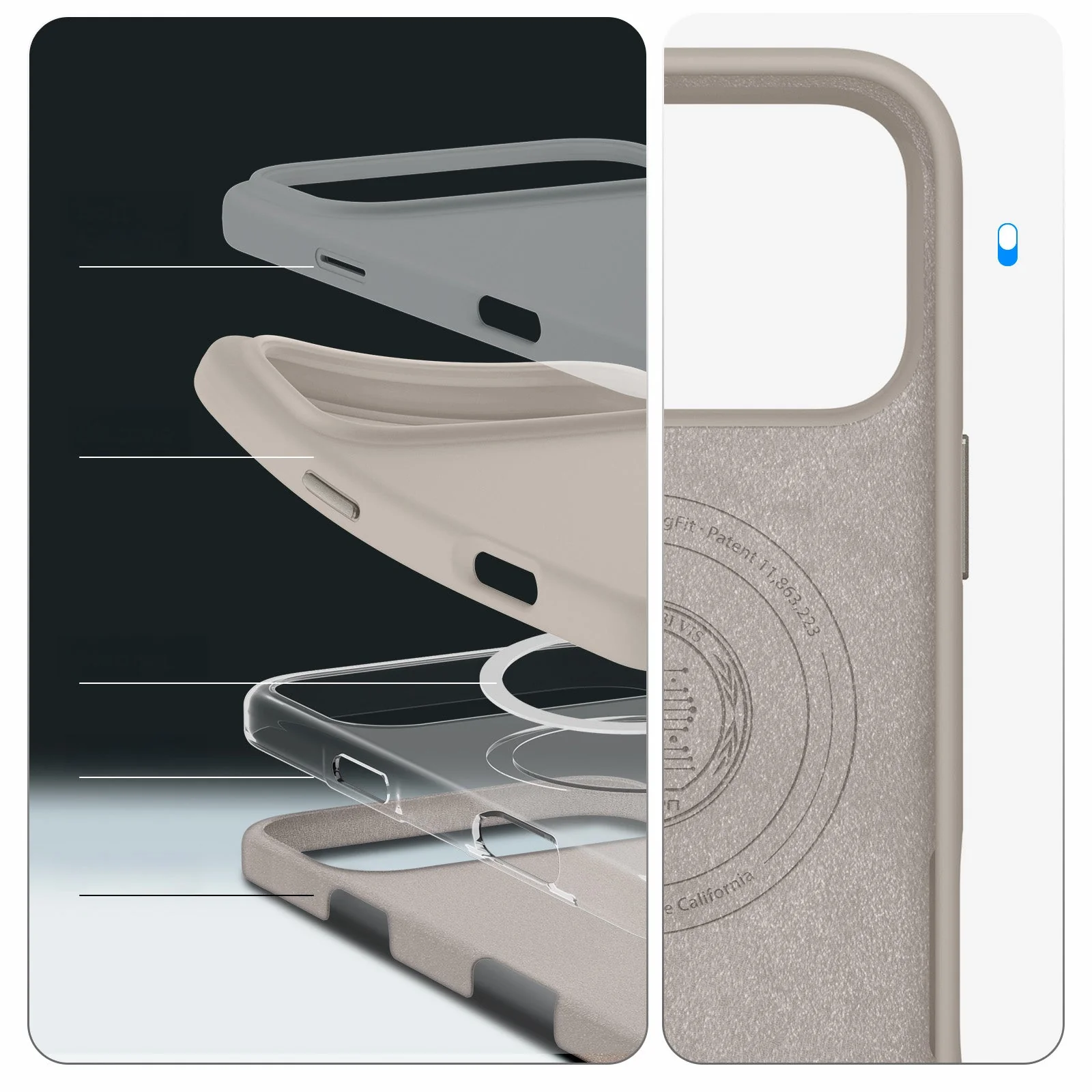 Handyhülle für iPhone 17 Pro Max, Spigen Silicone Fit Mag mit MagSafe, Beige - Image 4