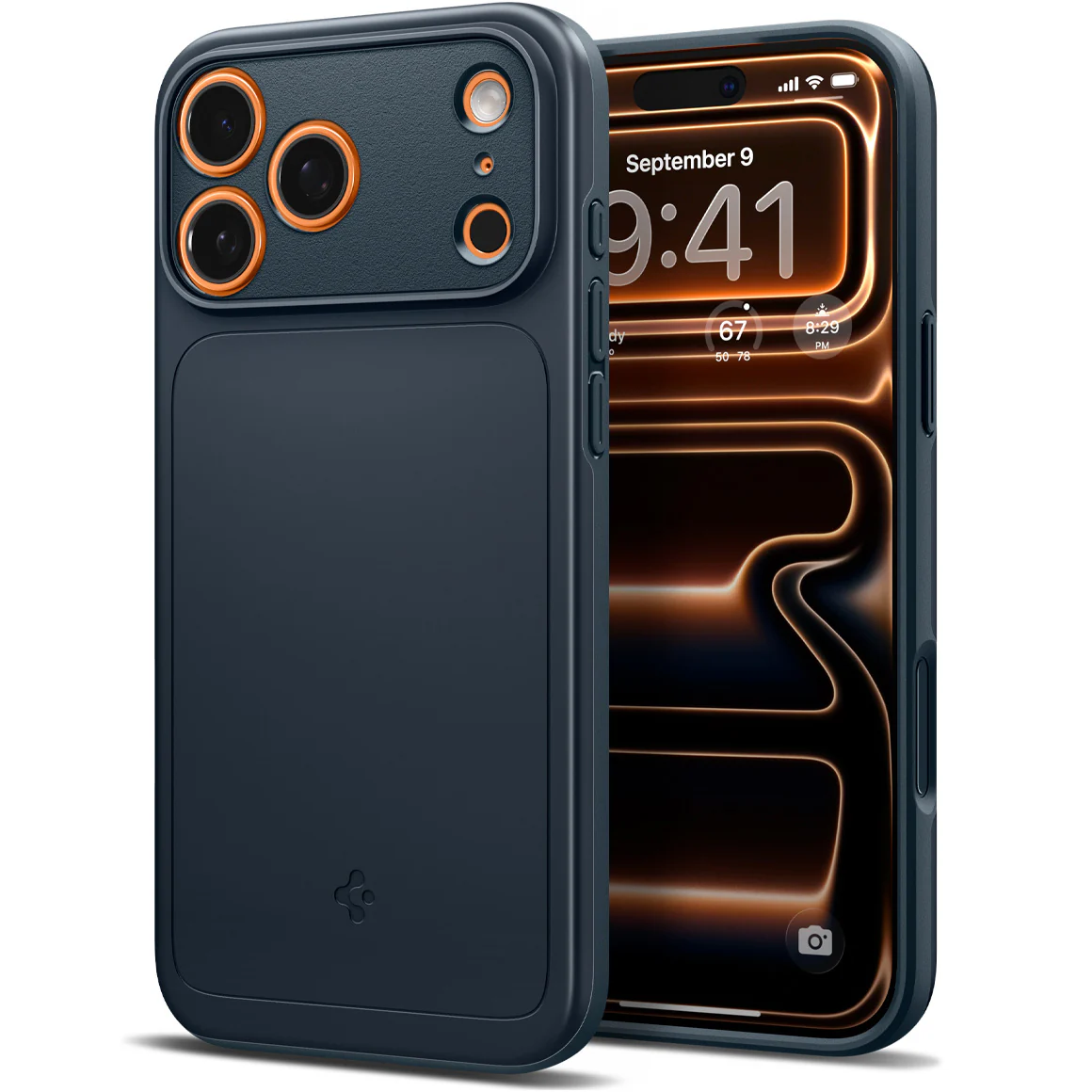 Handyhülle für iPhone 17 Pro Max, Spigen Thin Fit Mag mit MagSafe, Dunkelblau