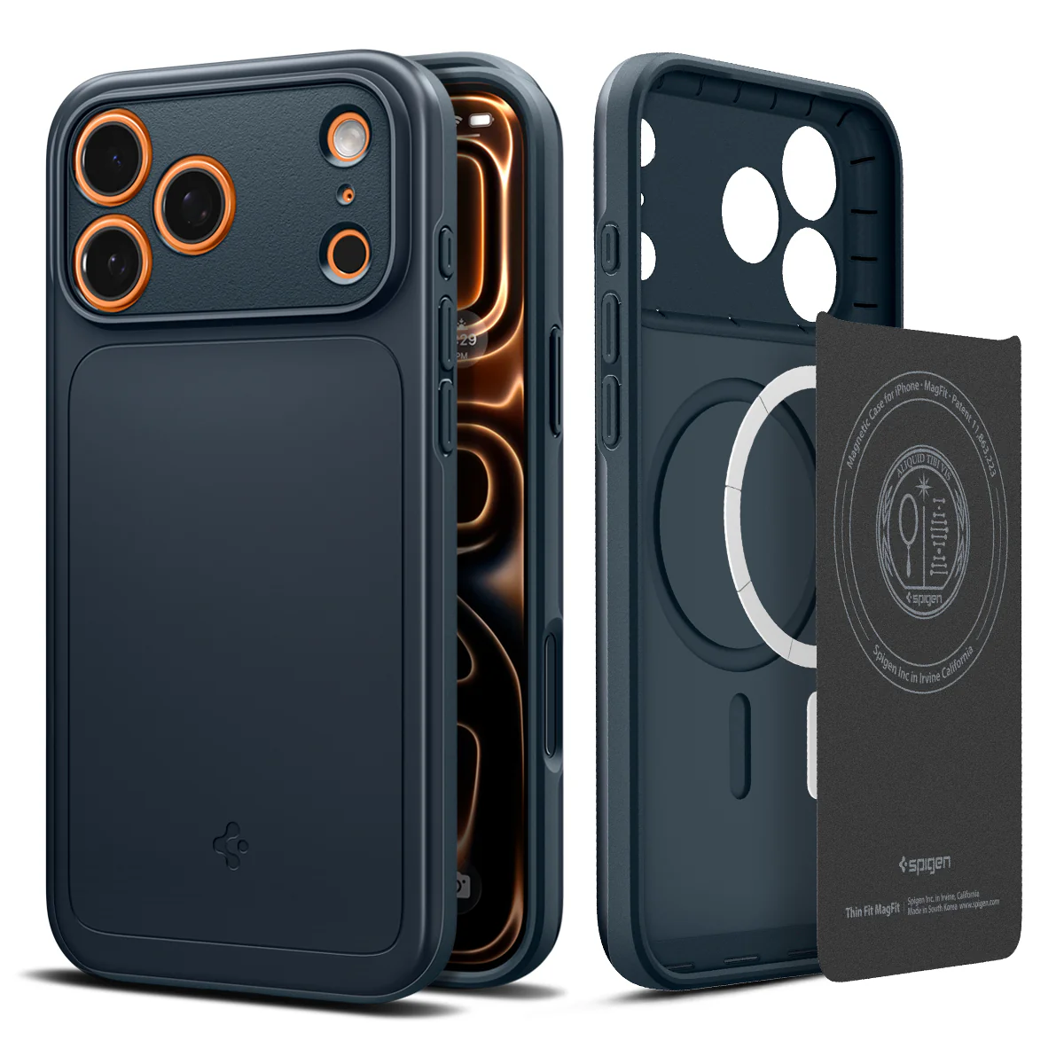 Handyhülle für iPhone 17 Pro Max, Spigen Thin Fit Mag mit MagSafe, Dunkelblau - Image 14