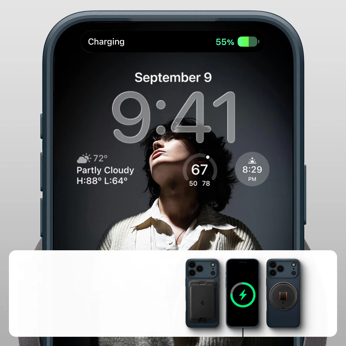 Handyhülle für iPhone 17 Pro Max, Spigen Thin Fit Mag mit MagSafe, Dunkelblau - Image 4