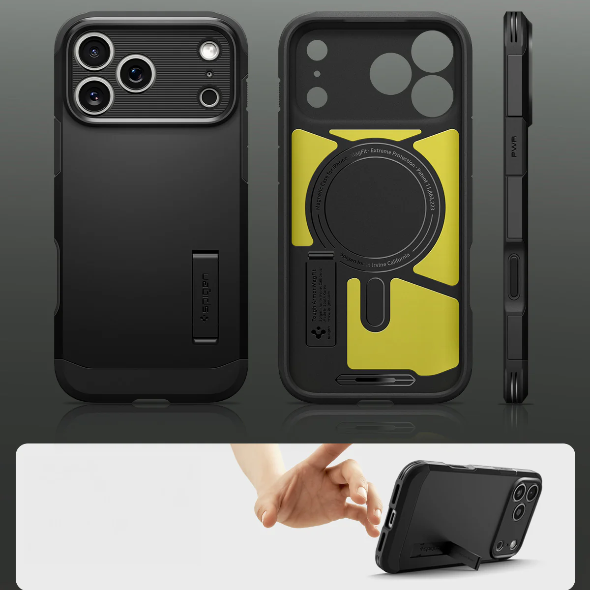 Handyhülle für iPhone 17 Pro Max, Spigen Tough Armor T Mag (CC) mit MagSafe, Schwarz - Image 17