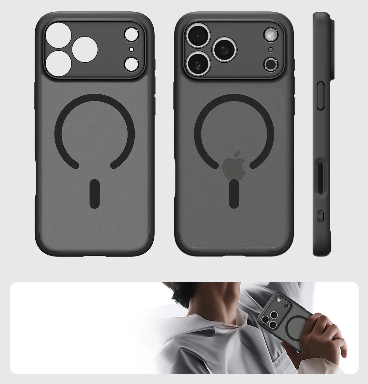 Handyhülle für iPhone 17 Pro Max, Spigen Ultra Hybrid Mag mit MagSafe, Durchscheinend-Schwarz - Image 5