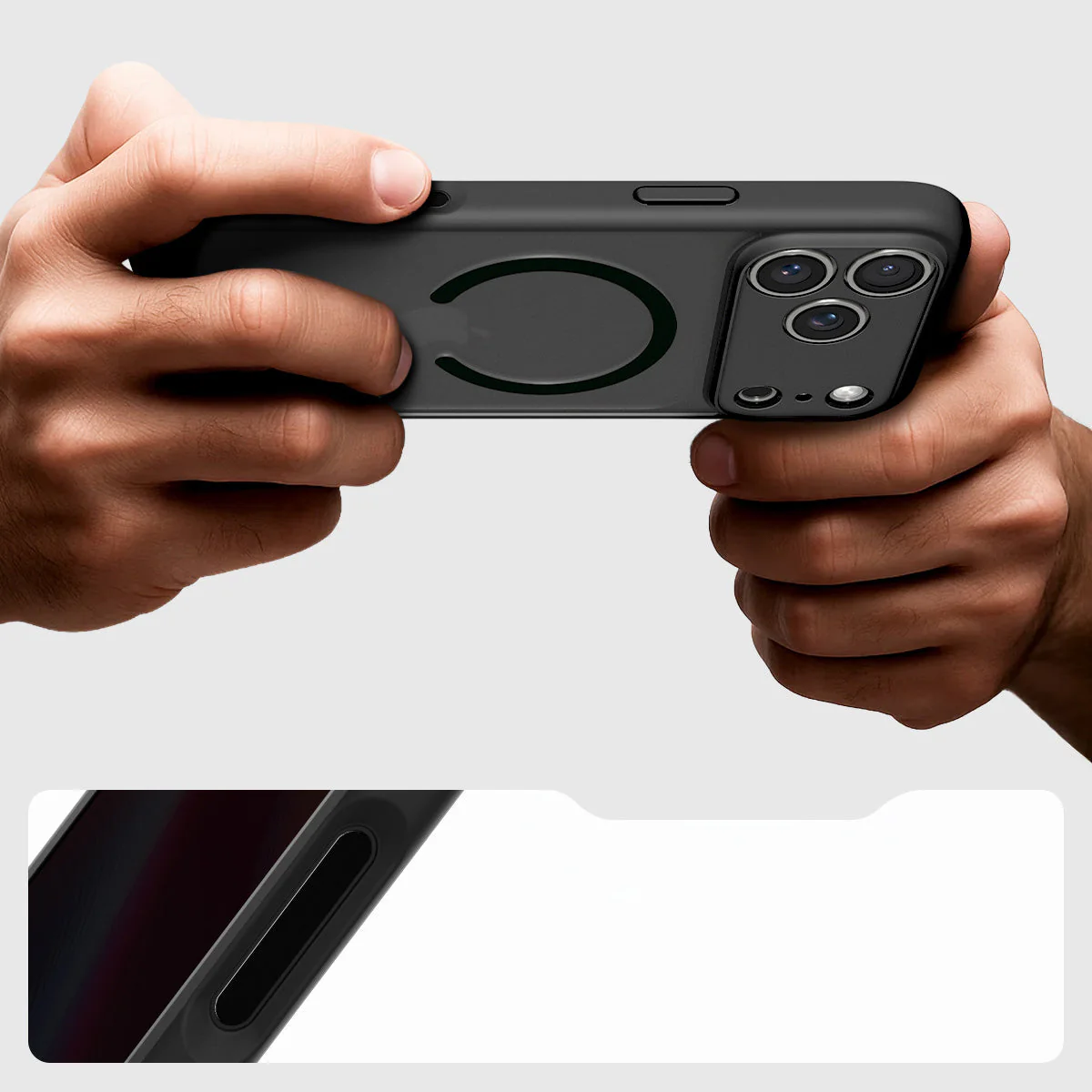 Handyhülle für iPhone 17 Pro Max, Spigen Ultra Hybrid Mag mit MagSafe, Durchscheinend-Schwarz - Image 8