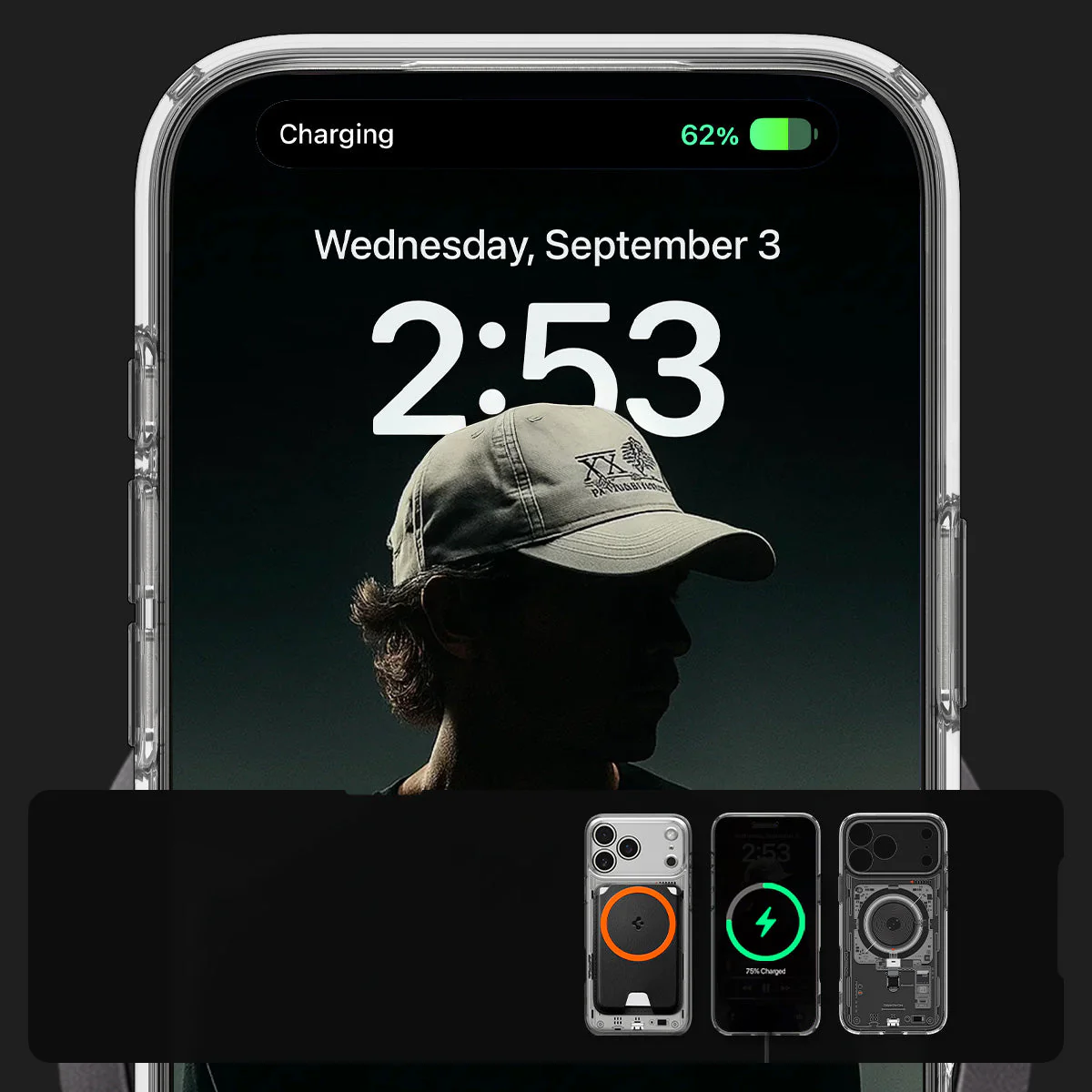 Handyhülle für iPhone 17 Pro Max, Spigen Ultra Hybrid Mag mit MagSafe, Transparent-Gemustert (Neo One) - Image 4