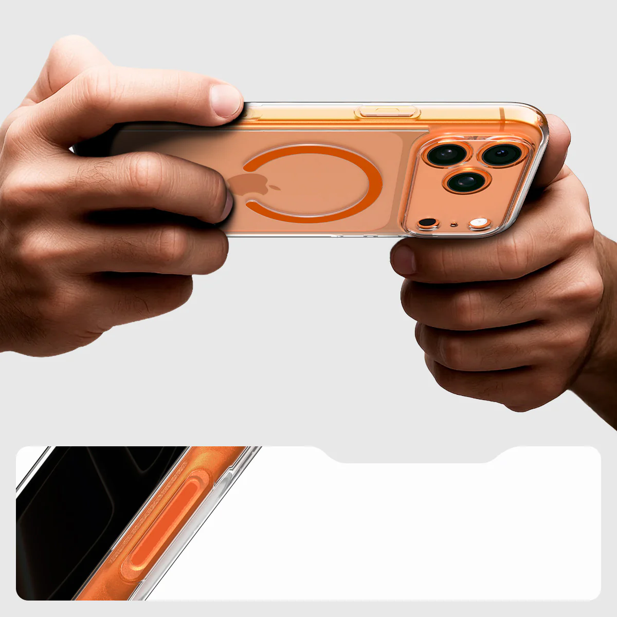 Handyhülle für iPhone 17 Pro Max, Spigen Ultra Hybrid Mag mit MagSafe, Transparent-Orange - Image 12
