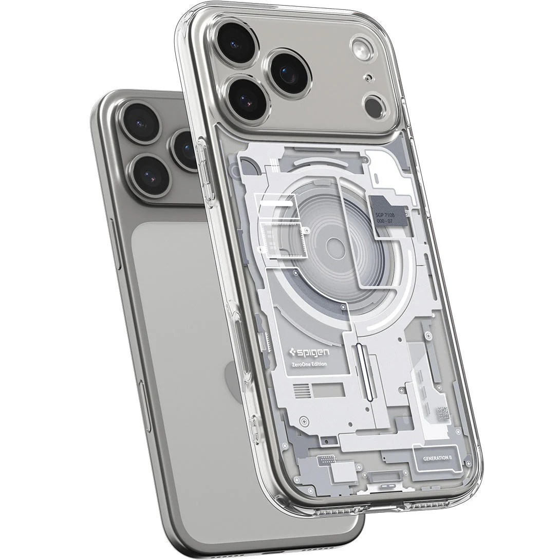 Handyhülle für iPhone 17 Pro Max, Spigen Ultra Hybrid Mag mit MagSafe, Weiß-Grau (Zero One) - Image 3
